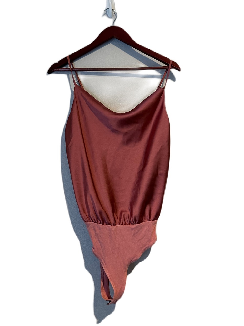 Pink Satin Spaghetti Strap Body Suit Top
